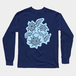 Folk flowers floral art print Flowers abstract art Long Sleeve T-Shirt